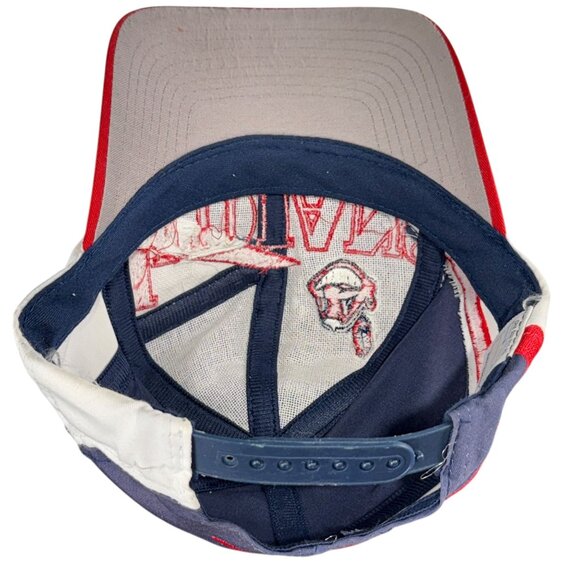 Vintage 90s Cleveland Indians Logo 7 Snapback Cap Red White & Blue Rare - Picture 8 of 8